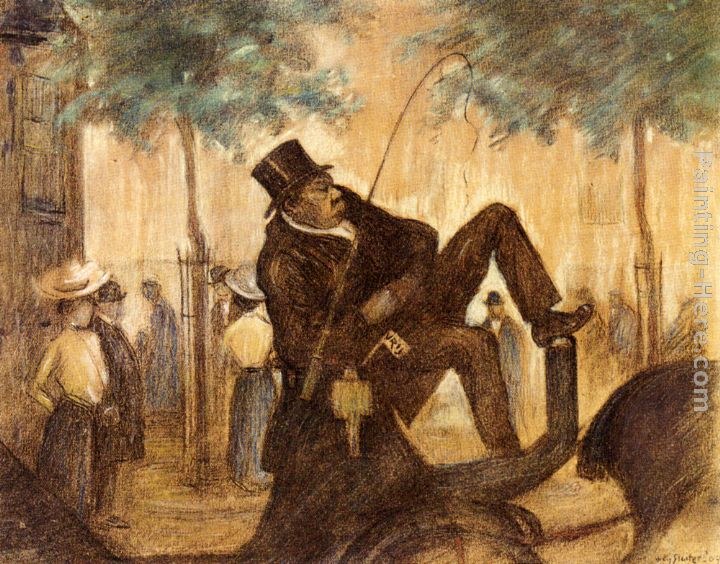 Willy Sluiter A Coachdriver Waiting For Passengers